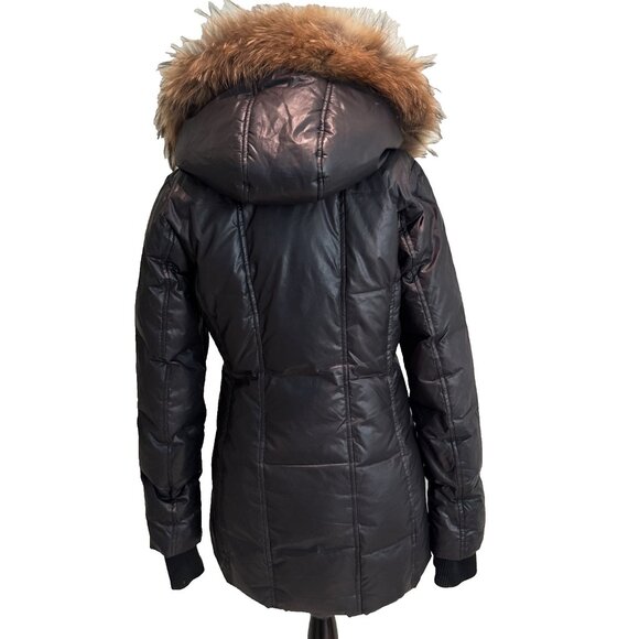Rudsak Atelier Noir Sandra down Jacket Double Layer Zipper Real Fur Black size M - Picture 5 of 16